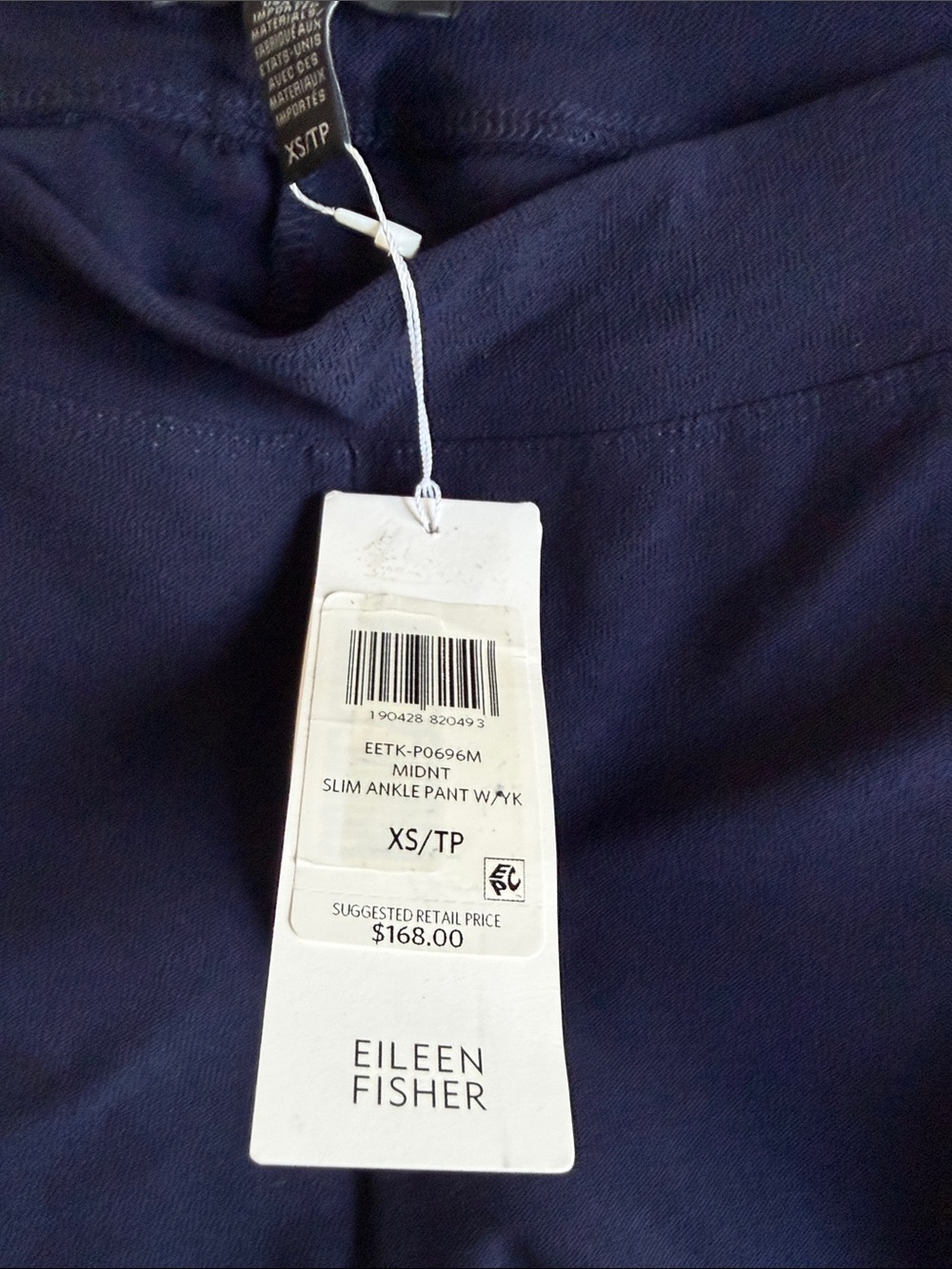 Eileen Fisher Slim Ankle Pant - Midnight